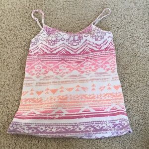 Patterned tank top with shelf bra NWOT